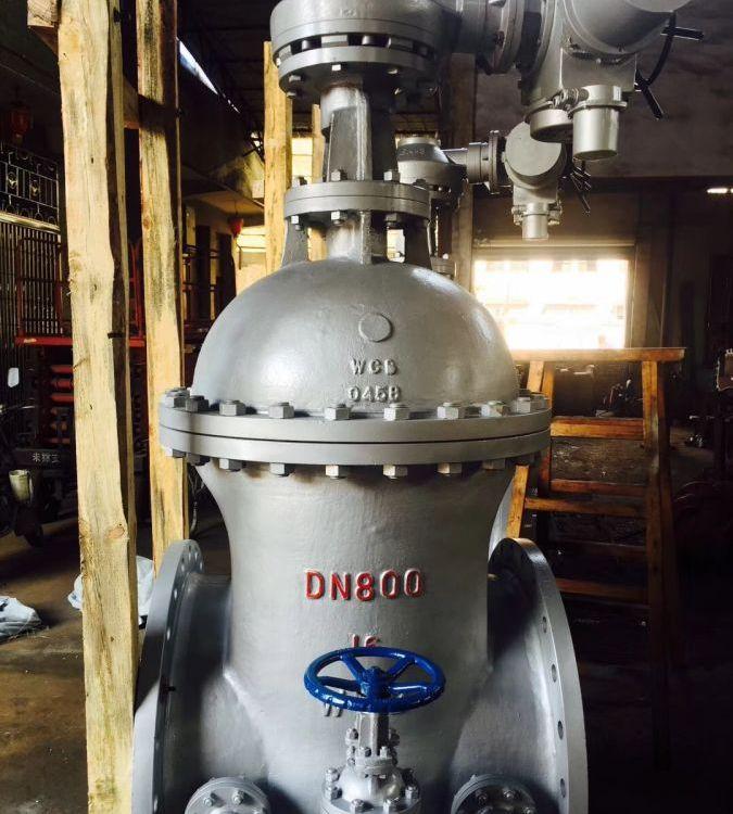 带旁通的电动闸阀z941h-16c  DN800(怎么装置)